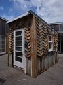 Jacob Hamilton, Rāwhiti-mā-raki, 2021, installation view, reclaimed timber, 2980 x 2330 x 3320 mm, commissioned by Te Tuhi, Tāmaki Makaurau Auckland, photo by Sam Hartnett