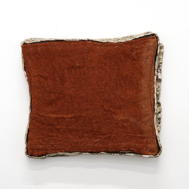 Teelah George, Rose, 2021, thread, linen and bronze, 37 x 42 x 5