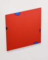 Geoff Thornley, Construction No. 12 Red, 1983, oil on plywood board, 1300 x 1300 mm