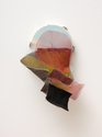 Paul Lee, Mars Flower, 2021, washcloth, ink, staples, aluminium screen, spray paint, tambourine, canvas, 380 x 270 x 254mm