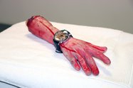 Joseph Scott, THE BIG HAND, halloween prop, wristwatch, towel