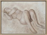 Jennifer Mason, Figure with Knees Up, 2019, oil on board (framed), 300 × 400 mm