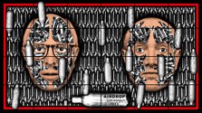 Gilbert & George, AIRDROP, 2013, mixed media, 254 x 453 cm, courtesy of the artist