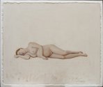 Jennifer Mason, Eden Recumbent, 2020,oil on board in artist-made plaster frame, 710 × 870 mm 