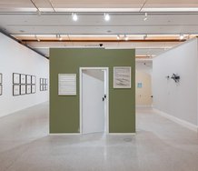 Fiona Connor, Walls #1–#6 and #8 (featuring Rob Gardiner), 2022 (installation view--in centre of the floor), Commissioned by Auckland Art Gallery Toi o Tāmaki, 2022