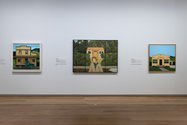 Robin White: Mangaweka, 1973, oil on canvas; Sam Hunt at Bottle Creek, 1970, oil on canvas; Fortress house, Paremata, 1973, oil on canvas