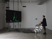 Installation of Eddie Clemens' Resolution Venture interactive video game, 2021-2022, at ST PAUL St Gallery Two. Photo: Sam Hartnett.