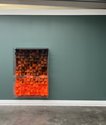 Jan Albers, hokuSaiSunriSe, 2023, spray paint on polystyrene and wood in acrylic glass box, 170 x 120 cm