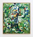 Simon Ingram, Untitled No. 1 (Painterly Realism of a Boy with a Knapsack – Colour Masses in the Fourth Dimension), 2023, oil on linen, 935 x 835 mm framed
