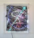 Anselm Reyle, Untitled, 2022, mixed media, neon, cable, acrylic glass, 157 x 137 x 24 cm