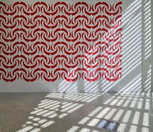Haumi, Te Wai o Ngutu Kākā Whakarākeitanga, pattern (detail),  acrylic on wall, 2021 /2023