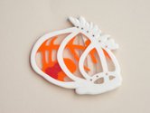 Octavia Cook, I (Immortal Jellyfish) brooch, 2022, acrylic, silver, copper, 100 x 72 x 9 mm--front