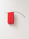 Helen Calder, Red Split, 2021, acrylic paint and steel, 335 x 600 x 80 mm. Photo: Sam Hartnett