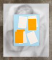 Ella Sutherland, Still Life with Back Issues III, 2023, acrylic on canvas, aluminium frame, pigment print, lacquered wood plinth 82 x 67 cm painting;140 x 120 x 15 cm overall 