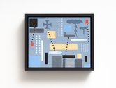 Tony de Lautour, Blockhouse, 2024, acrylic on canvas board, 200 x 250 mm