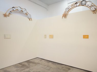 Installation view of Alex and Sophia Laurie's exhibition, Augur of Mercury, at Grace. Photo: Sam Hartnett