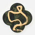 Max Gimblett, Renewal, 2023, gesso, acrylic and vinyl polymers, aize, precious gold leaf on canvas, 63.5 x 63.5 x 5.1 cm