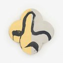 Max Gimblett, Holy Gesture, 2023, gesso, resin, precious gold leaf, acrylic and vinyl polymers on wood panel, 38.1 x 38.1 x 5.1 cm