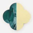 Max Gimblett, Pilgrim, 2023, gesso, acrylic and vinyl polymers, size, 18kt Lemon Gold leaf, clear acrylic overcoat on canvas and wood panel, 63.5 x 63.5 x 5.1 cm