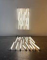 Bill Culbert, Blind Window, 1991, fluorescent light fittings, wall piece: 210 x 120 x 9 cm; floor piece: 290 x 170 x 9 cm