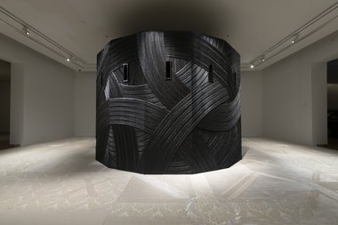 Brett Graham, Ka Wheeke, 2024, as installed at Auckland Art Gallery Toi o Tamaki.