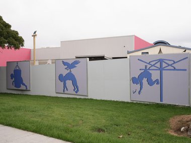 Installation view at Reeves Rd, of Lolani Dalosa's Character Studies billboards. Photo: Sam Hartnett