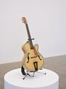 Michael Parekōwhai, Tua Whitu, 1999, custom-made ‘Patriot’ semi-acoustic jazz guitar, maple, spruce, rewarewa, kauri, ebony and paua. Chartwell Collection. Courtesy of Te Uru. Photo by Sam Hartnett  