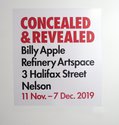 Billy Apple, exhibition poster, Concealed & Revealed, 2019, Refinery ArtSpace. 