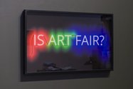 Paul Hartigan, Is Art Fair?, 2024, neon on paper. MED: 450 mm  x 720 mm x 40 mm; LGE: 560 mm x 920 mm x 40 mm