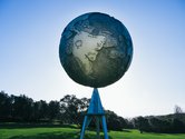 Ruth Watson's Other Worlds (2018-2024) steel, polystyrene, cement/fibreglass mix, paint, 4435 x 2000 x 2000 mm, at Auckland Botanic Gardens. Detail. Courtesy Auckland Council Public Art. Photo credit: David St George