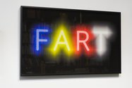 Paul Hartigan, Fart, 2024, neon on paper. MED: 450 mm  x 720 mm  x 40 mm ; LGE: 630 mm x 1020 mm  x 40 mm 