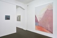 On the right, Milli Jannides, As If, 2024, oil on canvas, 2200 x 1600 mm