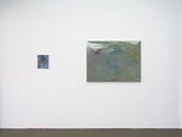 Installation of The Blue Upholstered Heart and When the Begining, Where the End