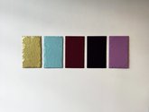 Winston Roeth, Montrose Quintet, 2034, Kremer pigments and polyurethane dispersion on five slate panels, 50,8 x 168.4 cm