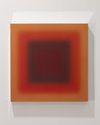 Jonny Niesche, Deep Hotpot Surge (medium study), 2025, voile, MDF, silver acrylic mirror, 101 x 101 x 9 cm