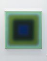 Jonny Niesche, Barium Firecracker (medium study), 2025, voile, MDF, silver acrylic mirror, 101 x 101 x 9 cm