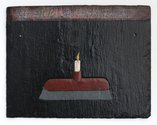 Denis O'Connor, G for Glimmerman, 2024, carved Welsh slate, pigment, wax. 195 x 250 mm