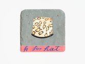 Denis O'Connor, H for Hat, 2025, carved, pigment on Catskill Mountain slate, 240 x 255 mm