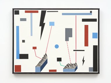 Tony de Lautour, Black Mountain 2 2025, acrylic on canvas, 750 x 1000mm