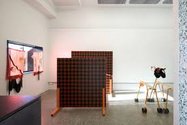Gallery shot of installation of ȧ la Tōrea Pango at Laree Payne Gallery, Hamilton/ Kirikiriroa