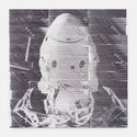 Simon Denny, Space Dragon Moves to Pad, 2025, handheld inkjet on primed canvas, 120 x 120 cm 4 cm