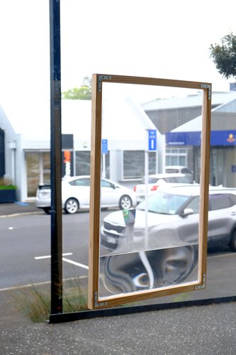 Lisa Bate, Dead Pools (2025), Kiln formed cast glass, copper tube, brass & steel wire, 410mm high x 850mm wide