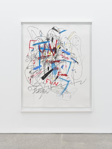 Peter Robinson, Figure of Fun, 2009, charcoal and oilstick on paper, 1740 x 1400 mm  (framed)