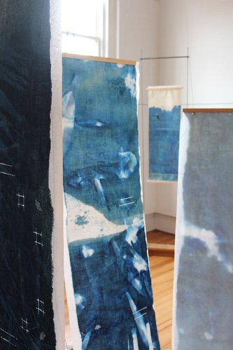 Sybille Schlumbom, a detailed look at her suspended cyanotypes.