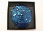 Sybille Schlumbom, framed Flight Pattern cyanotype, 410 x 410 mm
