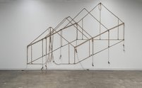 Pip Culbert, Wall Tent, 1991, canvas, rope, wood, cotton, dimensions variable