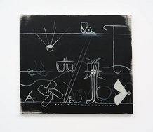 Julian Hooper, Setting Up, 2025, acrylic on canvas, 700 x 800 mm