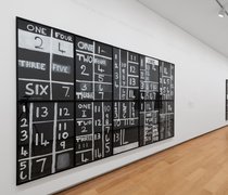 Installation shot of Colin McCahon's Safety in Numbers exhibition at AAG.